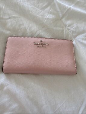 kate spade Light Pink Saffiano Leather Zip Wallet